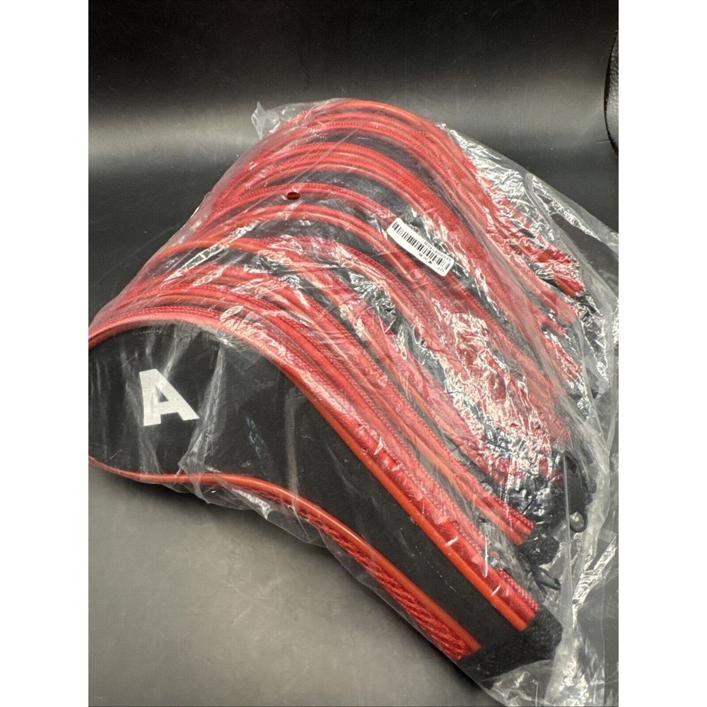 12pcs  Black & Red Zipper Golf Iron Club Headcovers Iron Cover